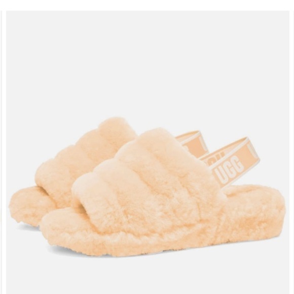 UGG Fluff Yeah platform slippers light peach size 11 - Picture 1 of 10